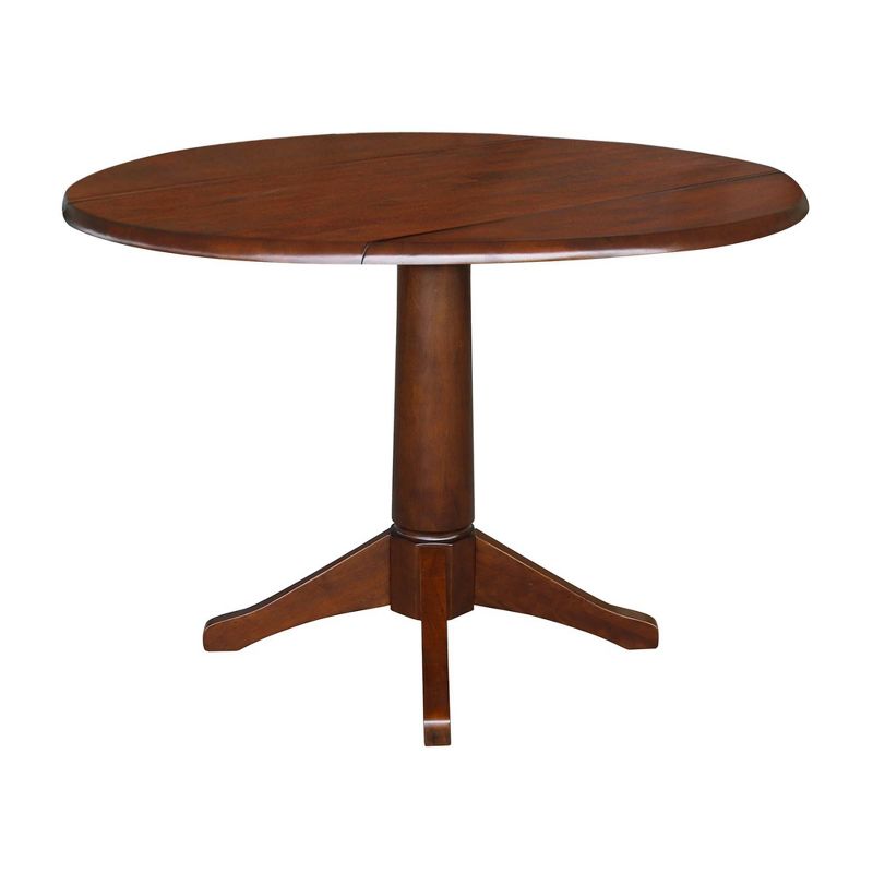 30.3&#34; Thea Round Dual Drop Leaf Extendable Dining Table Espresso Brown - International Concepts, 3 of 10