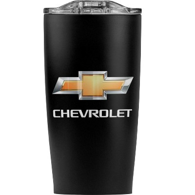 Chevy Chrome Bowtie Steel Tumbler 20oz Coffee Travel Mug