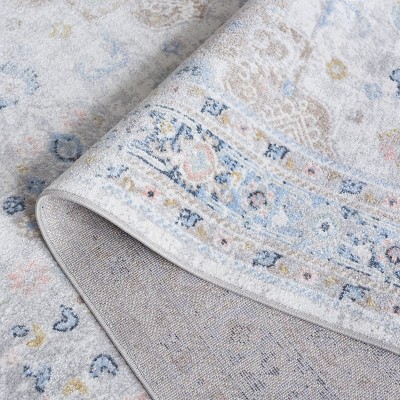 Bayside Transitional Grey Synthetic 5'3" x 7'6" Area Rug