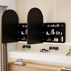Wooakway Arch Metal Medicine Cabinet with Adjustable Shelves Recessed Wall Cabinet Wall Mounted Bathroom Storage Cabinet with Mirror Black/Gold - 3 of 4