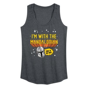 Women's - Star Wars - The Mandalorian Im With Mando Graphic Racerback Tank - 1 of 4