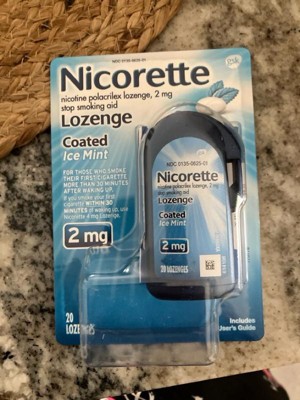 Nicorette 2mg Coated Nicotine Lozenge Stop Smoking Aid - Ice Mint 