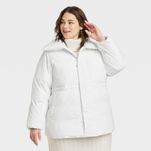 Ladies white puffer discount coat