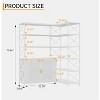 Homhougo L-Shaped Corner Bookshelf, 6-Tier Vintage Farmhouse Bookcase with Rattan Doors,Adjustable Shelves & Metal Frame - 2 of 4