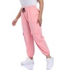 Plus Size Women's Cargo Pants - High Waist Stretch Cotton Work Pants with Utility Pockets & Adjustable Drawstring - 2 of 4