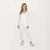 Anna-Kaci Lounge Women's 2-Piece Set Button Front Top with Built-In Chest Pads and Relaxed Fit Pants Pajama Set in Soft Knit Fabric - 4 of 4