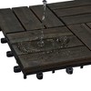 Cesicia Acacia Wood Interlocking Deck Tiles, 12" x 12" Square Dark Brown Outdoor Flooring for Patio - 4 of 4