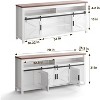 Farmhouse TV Stand - Entertainment Center with Sliding Barn Doors, Mesh Doors,Storage Space for Living Room, Kitchen, and Dining Room - 4 of 4