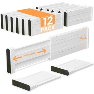 Tree City Adjustable Drawer Dividers 11-17 Inch | Expandable ABS Organizers for Baby Clothes, Kitchen & Bathroom - 1 of 4