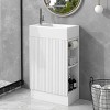 ChicFurnit Bathroom Storage Cabinets Bathroom Floor Storage Cabinet Functional Bathroom Cabinet with Drawer for Bathroom, White, 18.6"*10.6"*33.2" - 2 of 4