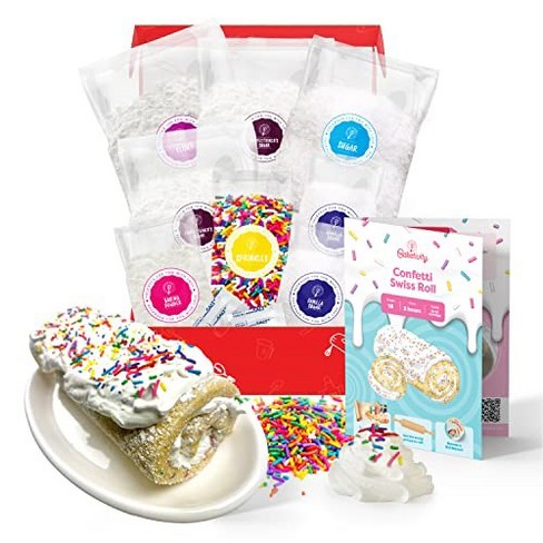 Confetti Swiss Roll Baking Kit For Kids 6-12, Real Jelly Roll Cake