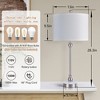 Maxax Table Lamps Set of 2,Buffet Lamps  Nightstand Lamps with Fabric Shade 26" Bedside Desk Lamps for Bedroom, Living Room - 3 of 4