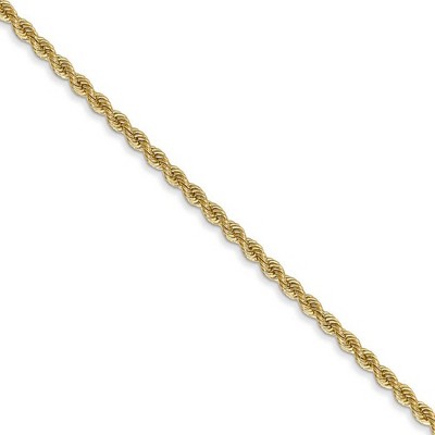 Black Bow Jewelry 2mm 14k Yellow Gold Classic Solid Rope Chain Necklace