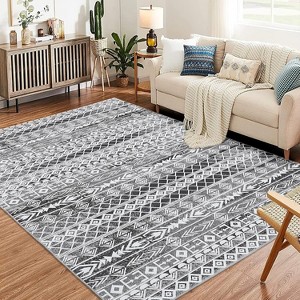Machine Washable Geometric Area Rug, Foldable Indoor Mat,Non-Shedding, Stain Resistant, Non-Slip,Ideal for High Traffic Area - 1 of 4