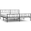 vidaXL Metal Bed Frame with Headboard and Footboard Black 76 in.x79.9 in. King - 2 of 4