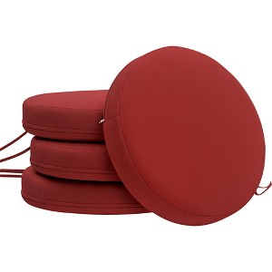 Outsunny Outdoor Chair Cushions Set of 4, Round Seat Cushions for Dining Chairs Bistro Chairs with Machine Washable Cover, 15" x 15" x 3" - 1 of 4
