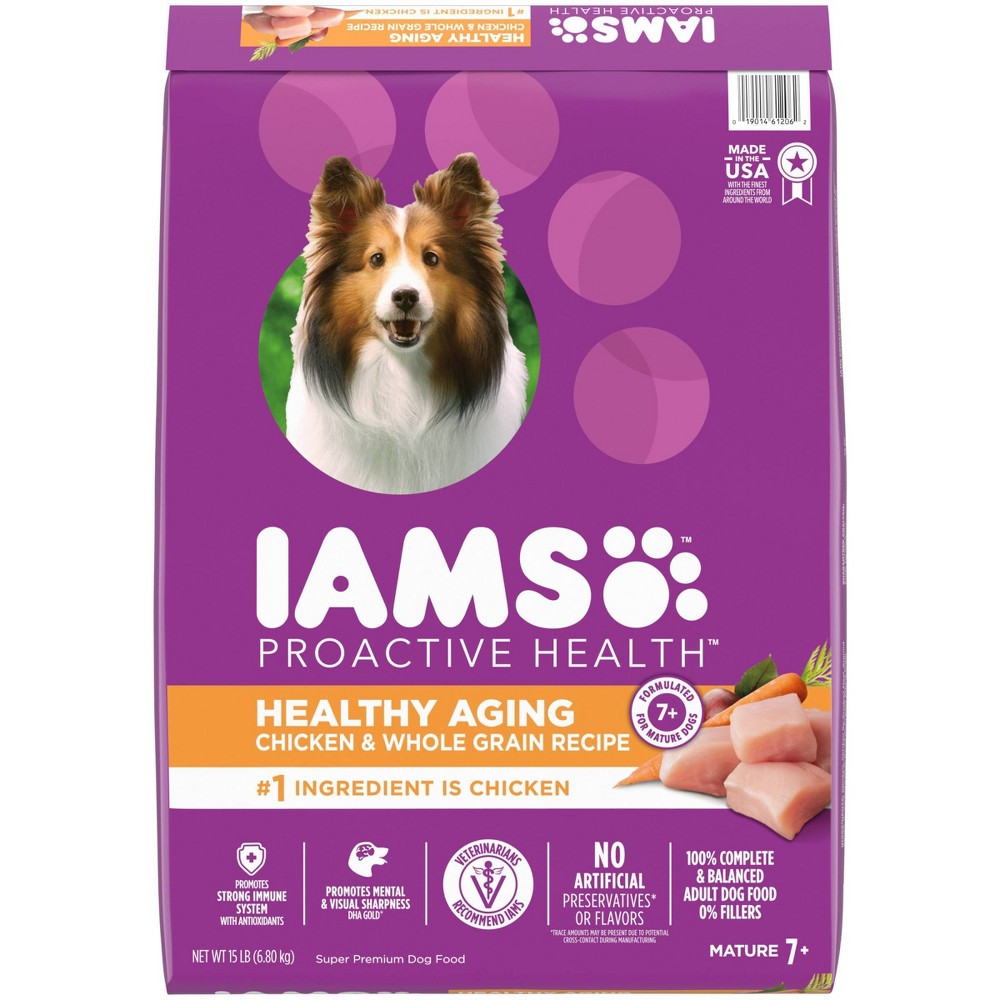Photos - Dog Food IAMS Healthy Aging Adult for Mature and Senior Dogs with Real Chicken Dry 
