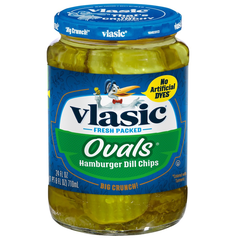 UPC 054100014009 product image for Vlasic Ovals Hamburger Dill Pickle Chips - 24oz | upcitemdb.com