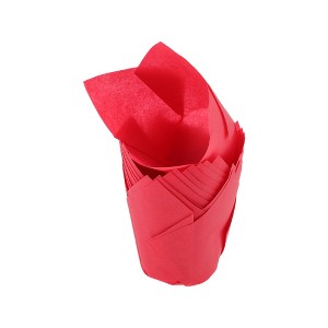 Unique Bargains Flame Shape Disposable Baking Cups Greaseproof Paper 1.97"x3.15" 50 Pcs - 1 of 4