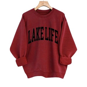 Coolmee Women's Casual Sweatshirt Crewneck Letter Print Graphic Drop Shoulder Long Sleeve Pullover Fall Tops - 1 of 3