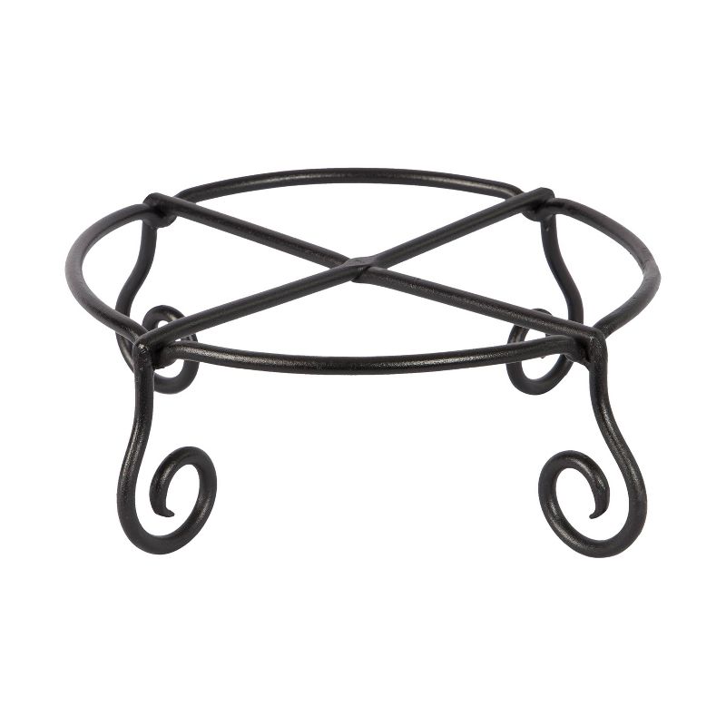 4&#34; Small Short Piazza Iron Plant Stand Black Powder Coat Finish - Achla Designs, 3 of 11