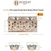 Huntley Pet Elevated Dog and Cat Double Bowl Feeder Stainless Steel Bowls (Berjen Block, Large) - 2 of 4