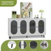 Ridstar 59.8 in. W Buffet Storage Cabinet with 4 Acrylic Doors For Entryway, Hallway & Dining Room-White - 4 of 4
