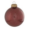 Christmas By Krebs - 67mm / 2.625" Designer Glass Baubles [8 Pieces] - Cranberry Merlot Red Sparkle - 2 of 3