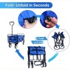 Grungis Heavy Duty Folding Wagon for Camping,Rolling Cart with All-Terrain Wheels,Utility Cart for Camping Shopping - 4 of 4