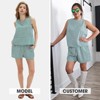 EXLURA Women's Summer 2 Piece Outfits Sleeveless Tank Top Matching Shorts Sets Cotton Striped Sweatsuits Vacation Beach 2025 - 2 of 4