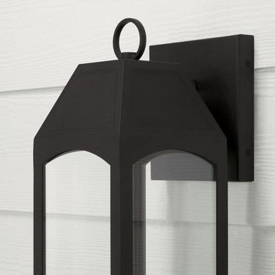 Burton Black Outdoor Wall Lantern with Clear Glass