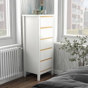 24/7 Shop At Home Prosperity Modern 5 Drawer Tall Dresser: Elegant Storage for Bedroom Essentials - 1 of 4