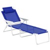 Resenkos Folding Chaise Lounge, Outdoor Sun Tanning Chair, 4-Position Reclining Back, Armrests, Removable Pillow, Light Gray - 2 of 4