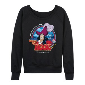 Women's - Disney - Peter Pan Lightweight French Terry Wide Neck Long Sleeve Graphic Shirt - 1 of 4