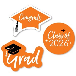 Big Dot of Happiness Orange 2026 Graduation Party - DIY Shaped Cut-Outs - 24 Count - 1 of 4