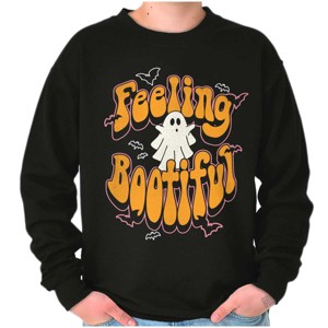 Cute Halloween Ghost Feeling Bootiful Women Crewneck Sweatshirt Brisco Brands - 1 of 4