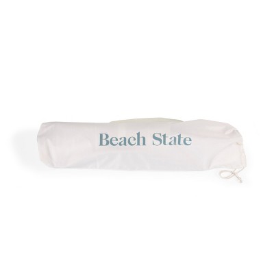Las Palmas Beige Canvas and Wood Outdoor Folding Chair