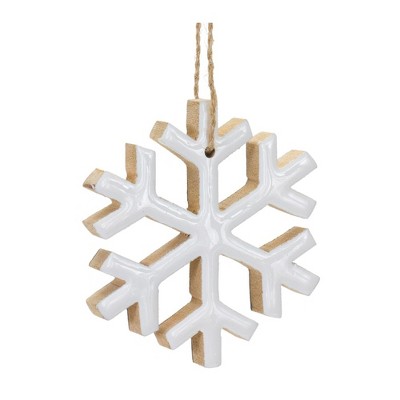 Melrose Wood Snowflake Ornament (Set of 12)