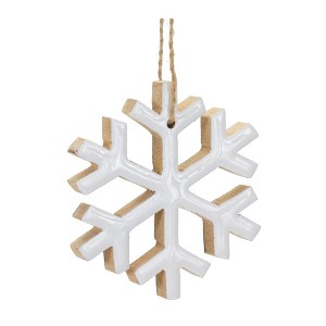 Melrose Wood Snowflake Ornament (Set of 12) - 1 of 4