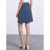 Allegra K Women's Elastic Back Short Button Down Denim Skirts with Pockets - 4 of 4