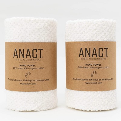 Anact Hemp and Organic Cotton Fast Drying Hand Towel 2pk