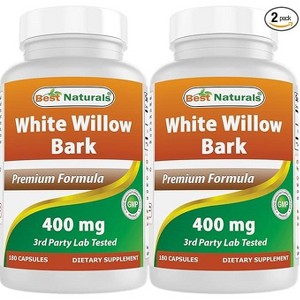 2 Pack Best Naturals White willow bark 400 mg 180 Capsules - 1 of 4