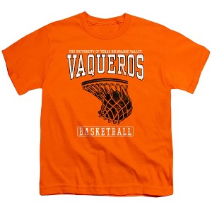 University Of Texas Rio Grande Valley Basketball Hoop Kids T-Shirt For Youth Orange - 1 of 4