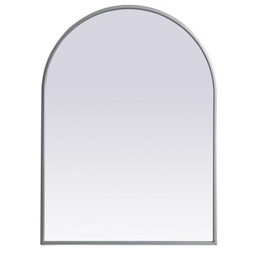 Elegant Lighting Metal Frame Arch Mirror 22x30 Inch in Silver