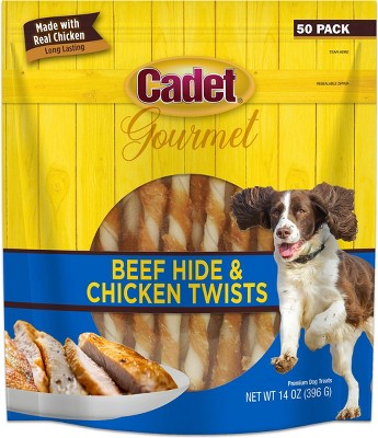 Photo 1 of Cadet Rawhide & Chicken Twists, 50 Count Resealable Package   BB 04-11-2026