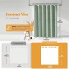 Sage Green Fabric Shower Curtain, Linen Textured Heavy Duty Polyester, 72x78 with Plastic Hooks - 3 of 4