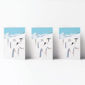 Winter/Holiday Greeting Card Pack Sets (3 ct) Ski Yard Sale by Ramus & Co - 1 of 4