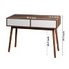 NicBex Console Table with 2 Carved Panel Drawers,Entryway Table with Handle Free Design,Modern Couch Table for Living Room,Natural - 3 of 4