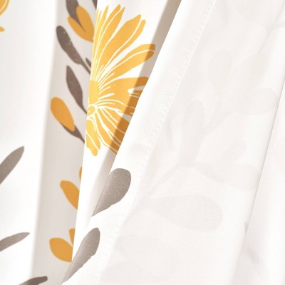 Yellow and Gray Floral Light Filtering Window Valance