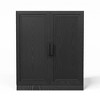 Adam Black Wood Grain Storage Cabinet (36x31x16") - 4 of 4